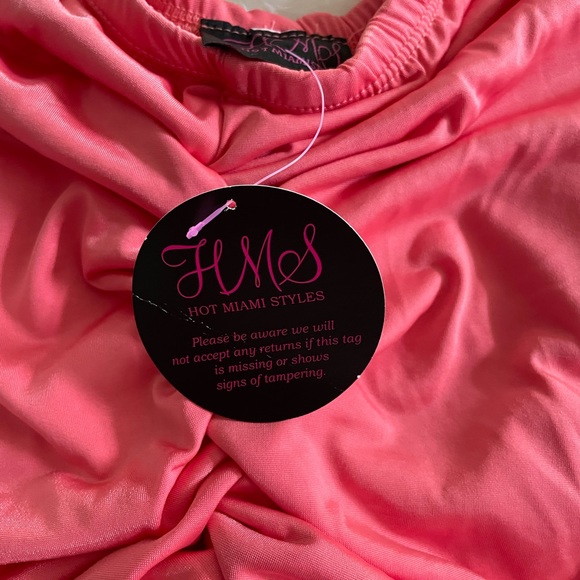 Hot Miami Styles Ruched Coral Skirt set - Picture 5 of 8